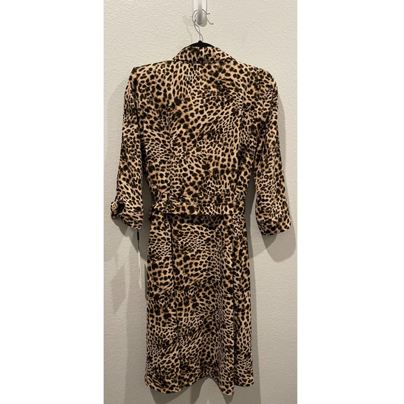 CALVIN KLEIN Cheetah Shirtdress Midi Dress - Picture 5 of 5
